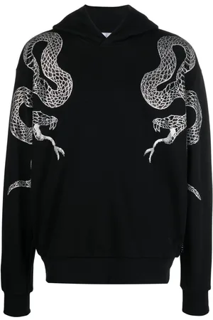 Philipp Plein Embellished snake-print detail hoodie
