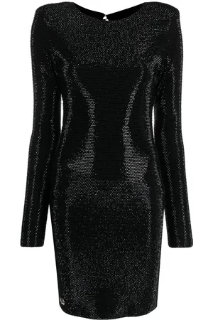 Philipp Plein Crystal-embellished backless dress