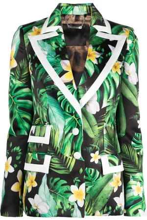 Philipp Plein Floral-print single-breasted blazer