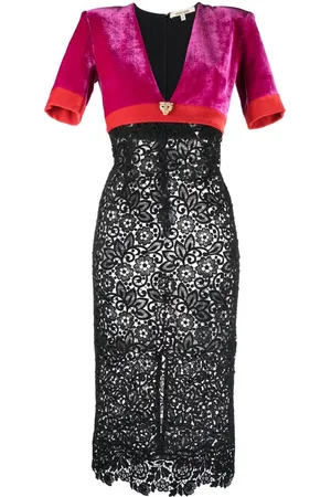 Roberto Cavalli Short-sleeved panelled midi dress
