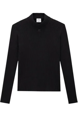 Courrèges Logo-patch rib-knit jumper