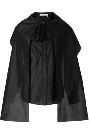 Saint Laurent Cape layered silk blouse