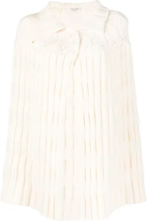 Saint Laurent Chunky knit crochet poncho