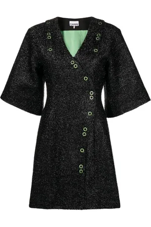 Ganni Sparkle wrap minidress