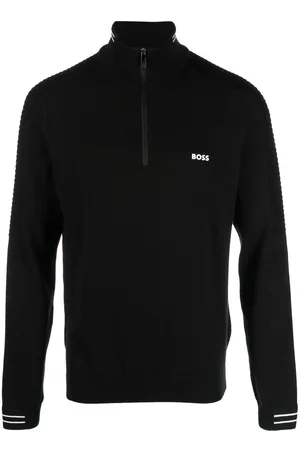 HUGO BOSS High-neck cotton jumper