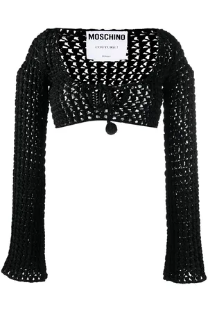 Moschino Open-knit cropped top
