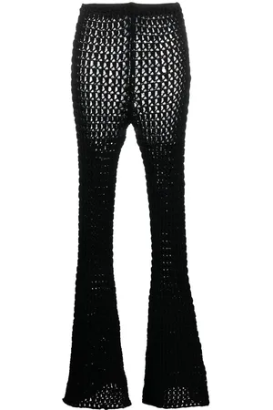 Moschino Crochet-knit flared trousers