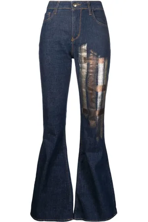 Madison.Maison Metallic-print flared jeans