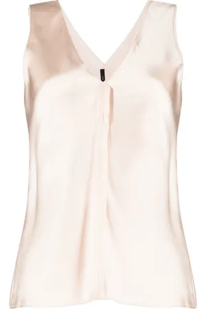 Voz Raw-edge silk tank top