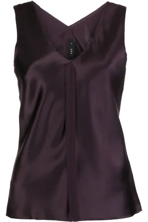 Voz Silk raw-edge tank top