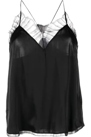 IRO Lace-embellished silk top