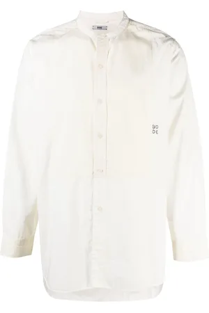 BODE Logo-embroidered collarless shirt