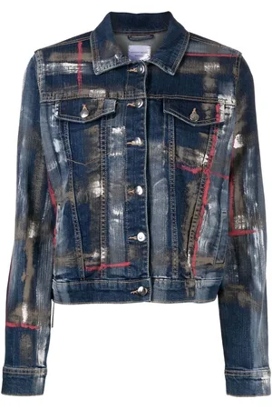 Madison.Maison Barbara paint splatter-print denim jacket