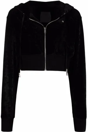 Givenchy Cropped velvet hoodie