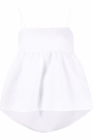 Cecilie Bahnsen Floral-embroidered peplum blouse