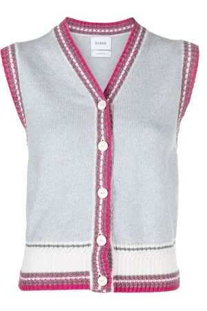 Barrie Sleeveless cashmere cardigan