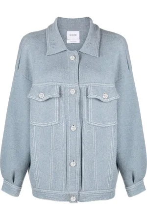 Barrie Contrast-stitching denim-effect jacket