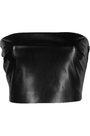 The Andamane Crop faux-leather bandeau top
