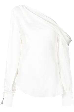 Simkhai Alice satin-finish one-shoulder blouse