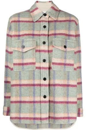 Isabel Marant Ženy Fleecové - Checkered fleece shirt jacket