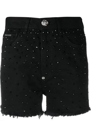 Philipp Plein Logo-patch crystal-embellished shorts