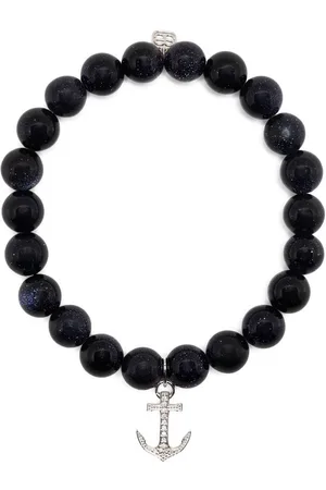 Sydney Evan 14kt white gold goldstone beaded bracelet