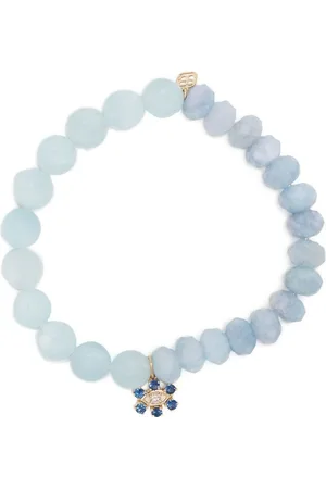Sydney Evan 14kt yellow gold aquamarine beaded bracelet