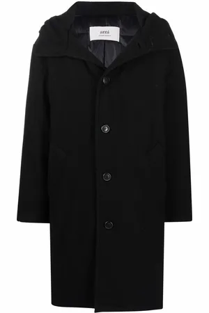 Ami Hooded single-breasted coat