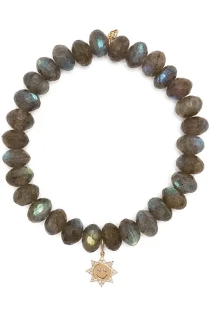 Sydney Evan 14kt yellow gold labradorite beaded bracelet