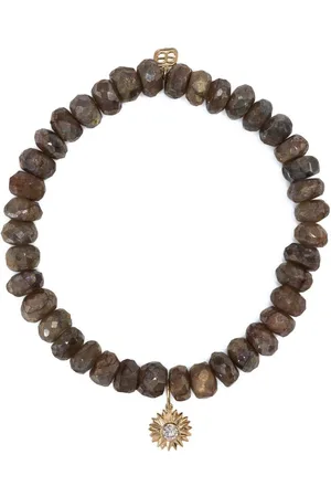 Sydney Evan 14kt yellow gold labradorite beaded bracelet