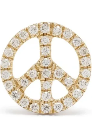 Sydney Evan 14kt yellow gold diamond Peace stud earring