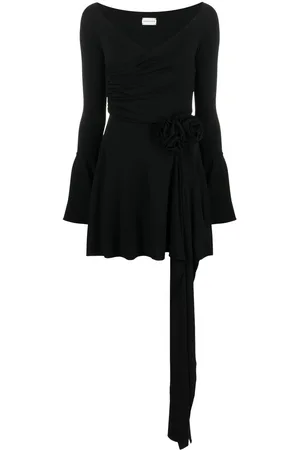 MAGDA BUTRYM Rose-appliqué fluted dress
