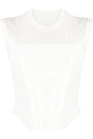 DION LEE Ribbed corset top