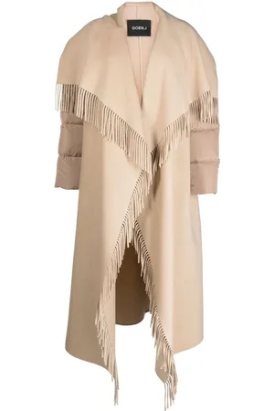 GOEN.J Quilted down fringed coat