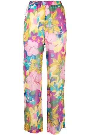 Msgm Floral-print wide-leg trousers