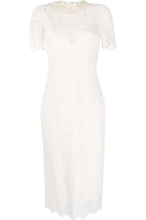 Paco rabanne Short-sleeve lace-overlay dress