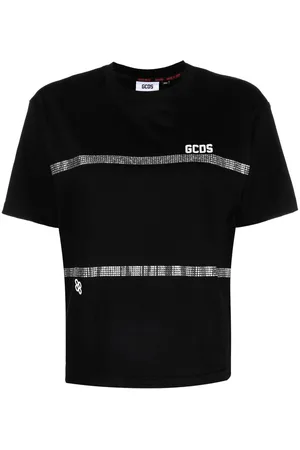 GCDS Rhinestone-striped T-shirt