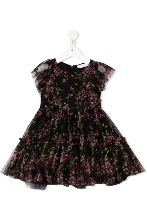 MONNALISA Floral-print tulle dress