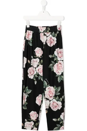 MONNALISA Floral-print straight-leg trousers