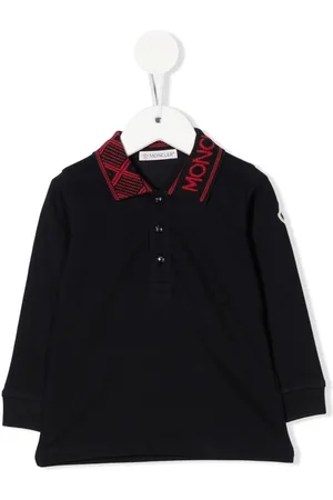 Moncler Long-sleeve logo-patch polo shirt
