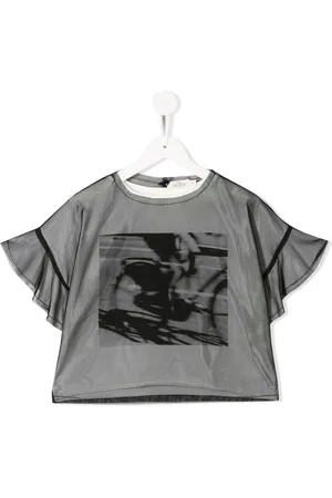 Le pandorine Graphic print tulle top