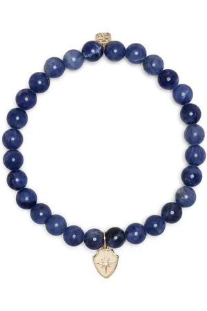 Sydney Evan 14kt yellow gold sodalite beaded bracelet