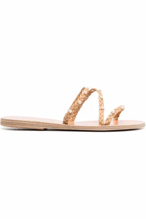 Ancient Greek Sandals Ekaterini pearl leather sandals
