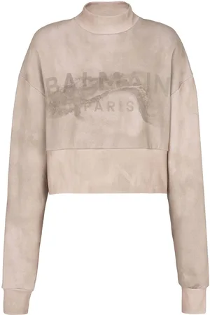 Balmain Logo-print cropped sweatshirt