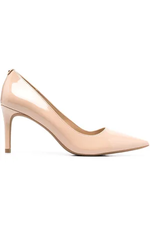 Michael Kors 80mm logo-plaque leather pumps
