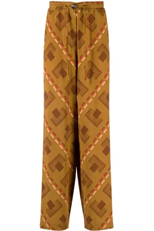 PIERRE-LOUIS MASCIA Patterned wide-leg trousers