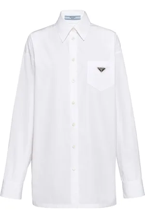 Prada Triangle-logo poplin shirt