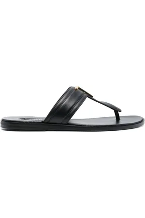Tom Ford Logo-plaque leather flip flops