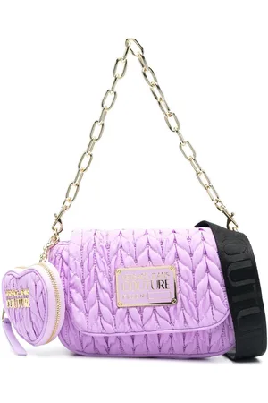 VERSACE Faux-leather matelassé shoulder bag