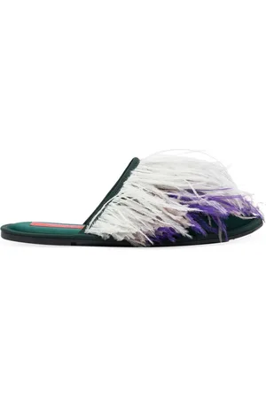 La DoubleJ Feather-detail slippers